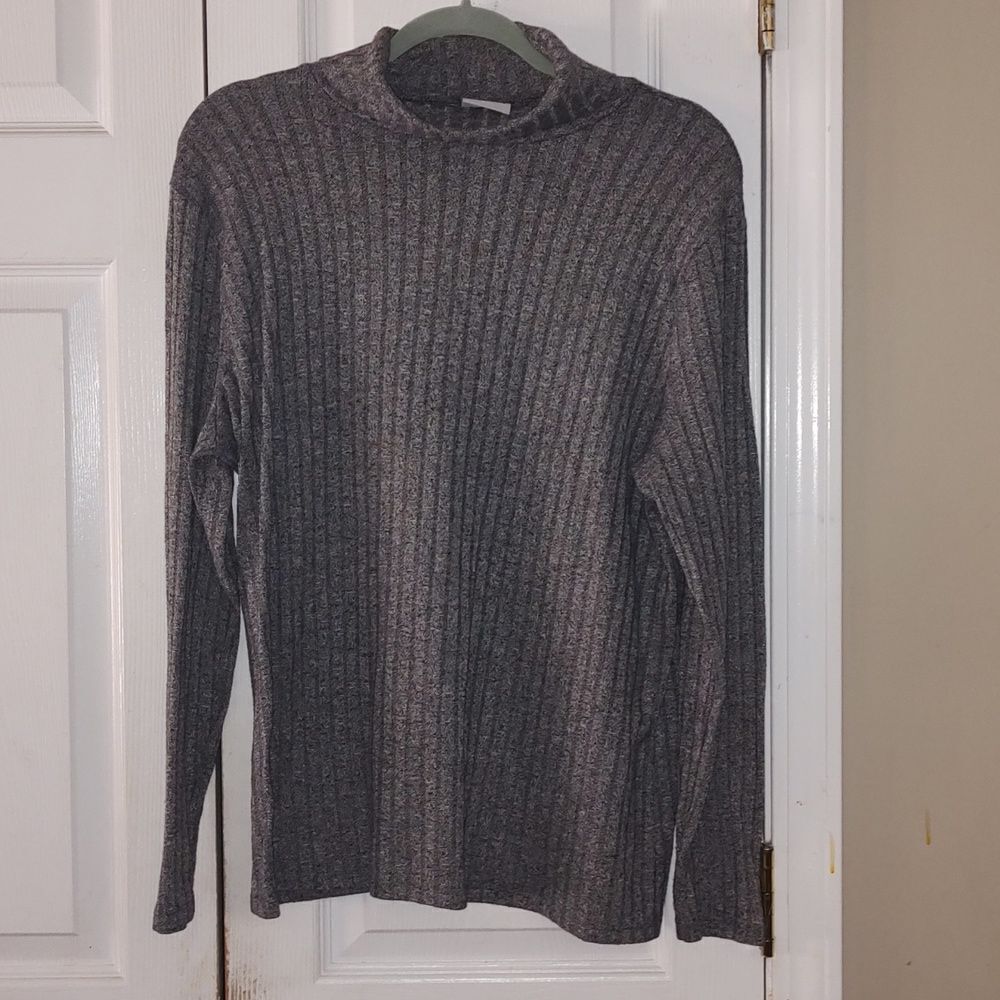 Ava & Viv gray ribbed turtleneck lightweight casual  sweater Sz 1X